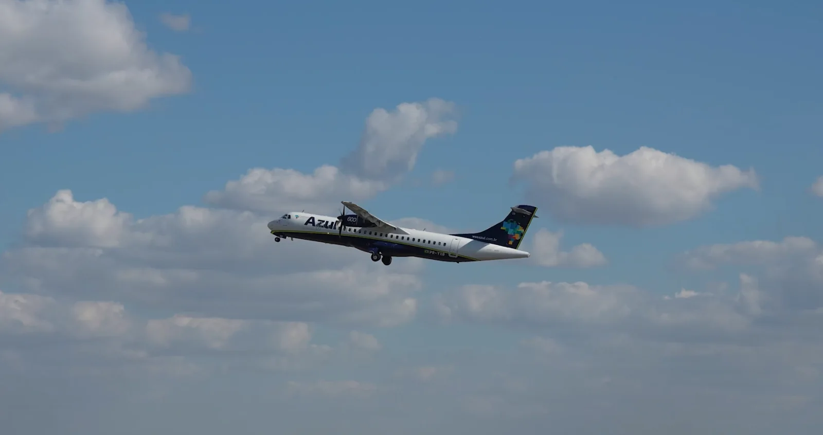 Aeronave Azul em voo